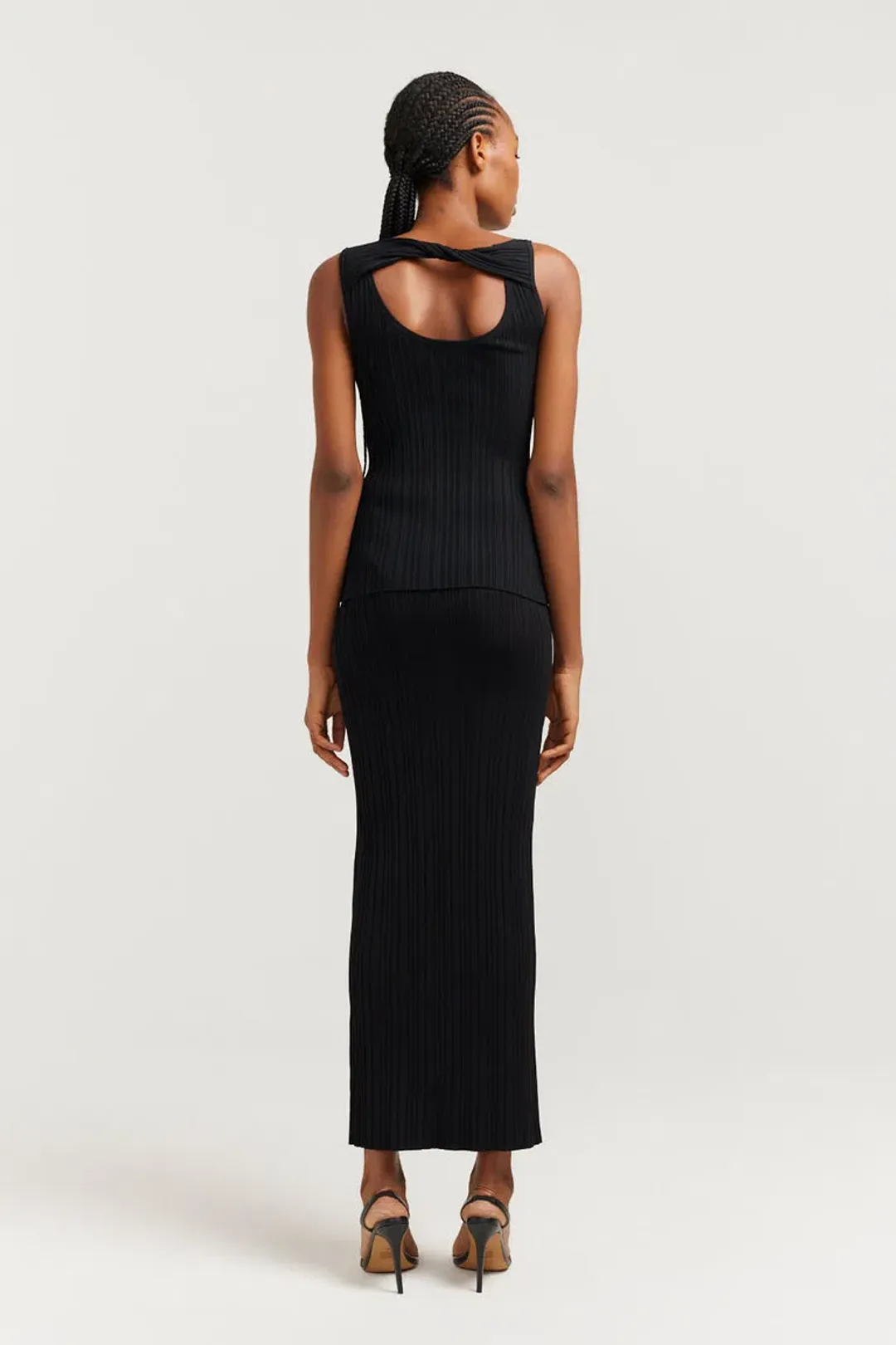 Henne Romee Knit Tank & Skirt Set Black Size AU 6 for rent on The Volte - main image