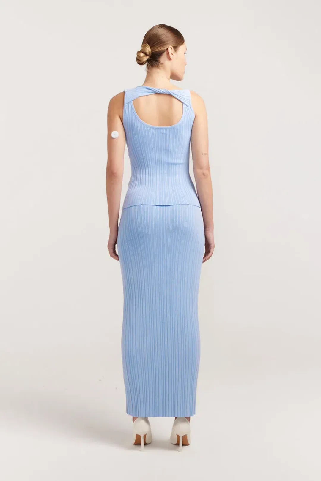 Henne Romee Knit Tank Size 4 & Skirt Size 6 Set Cloud Blue for rent on The Volte - main image