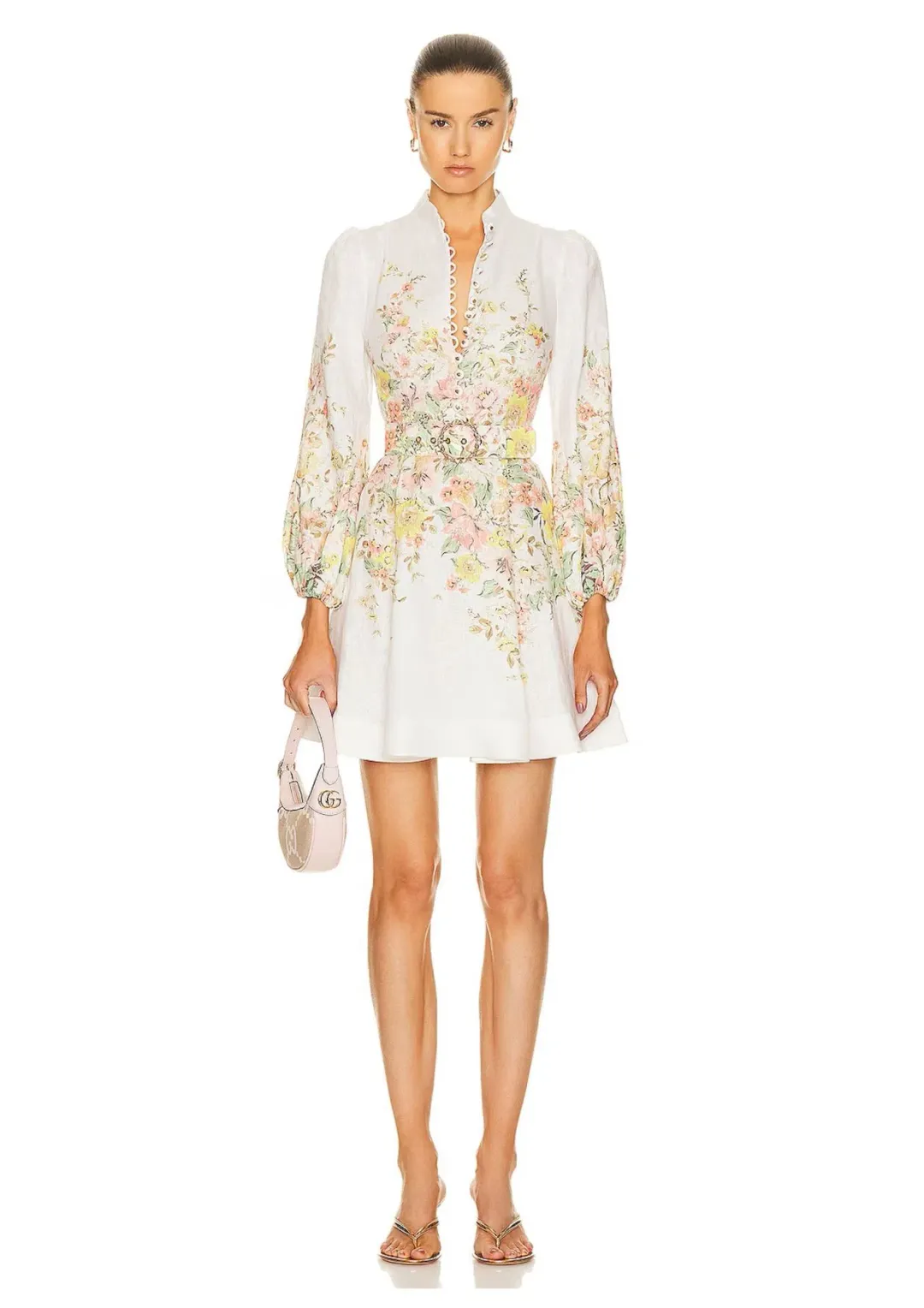 Zimmermann Matchmaker Buttoned Mini Dress Size 2 / AU 12 for rent on The Volte - main image