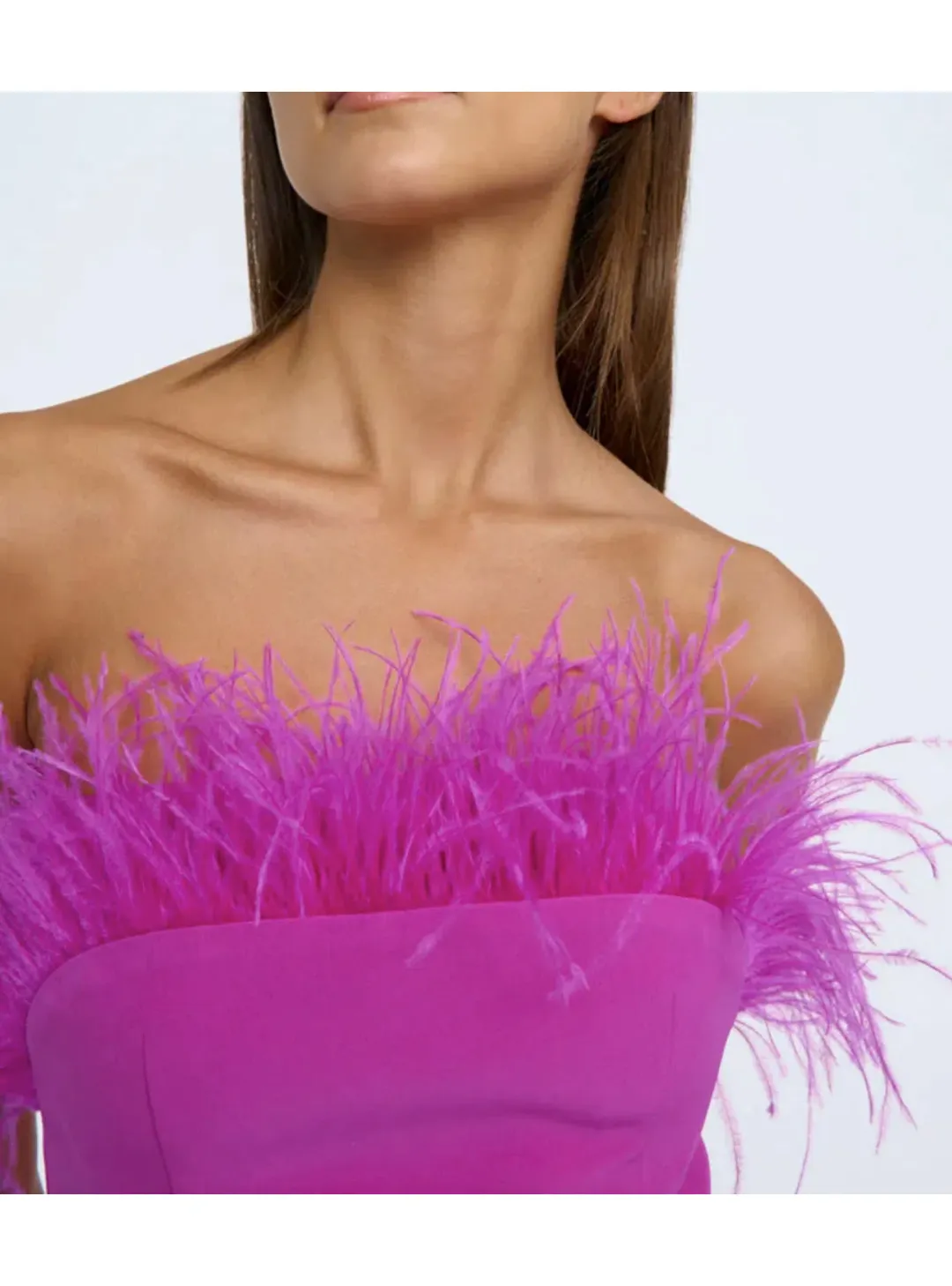 By Johnny Nadia Feather Dress Hot Pink Size AU 10 for rent on The Volte - main image