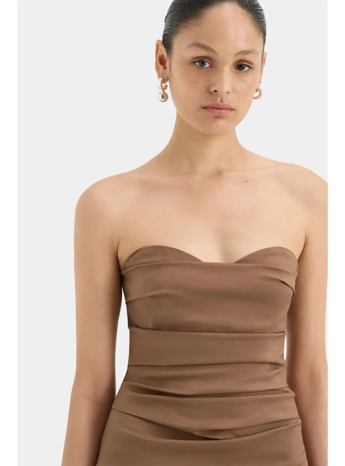 Sir the label Alba Strapless Gown in Mocha Size AU 8 - Image 4