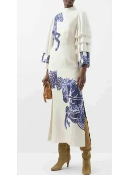 Alemais Rider Midi Dress Cream/Blue Size AU 10 for rent on The Volte - image 2