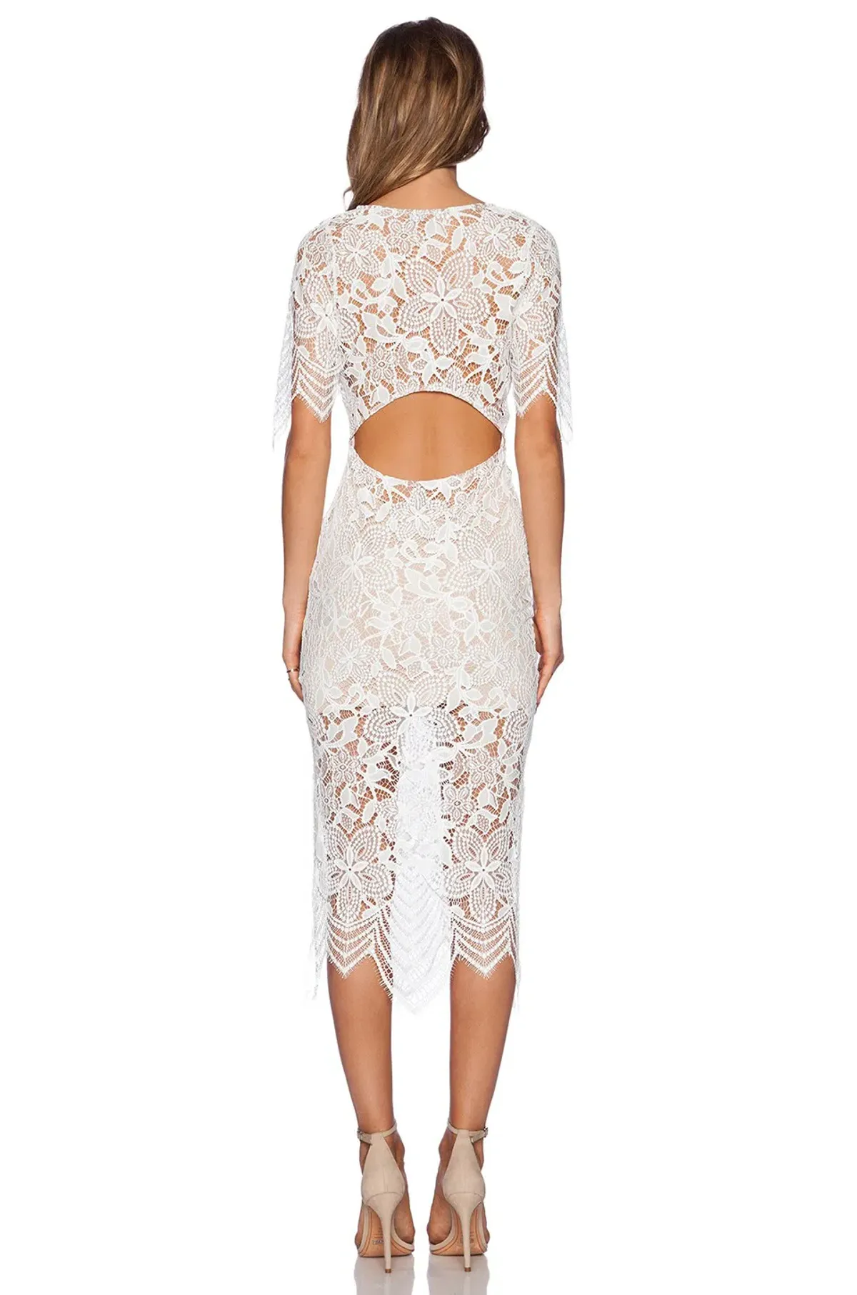 For Love and Lemons Luna Midi Dress White Size 10 - Image 3