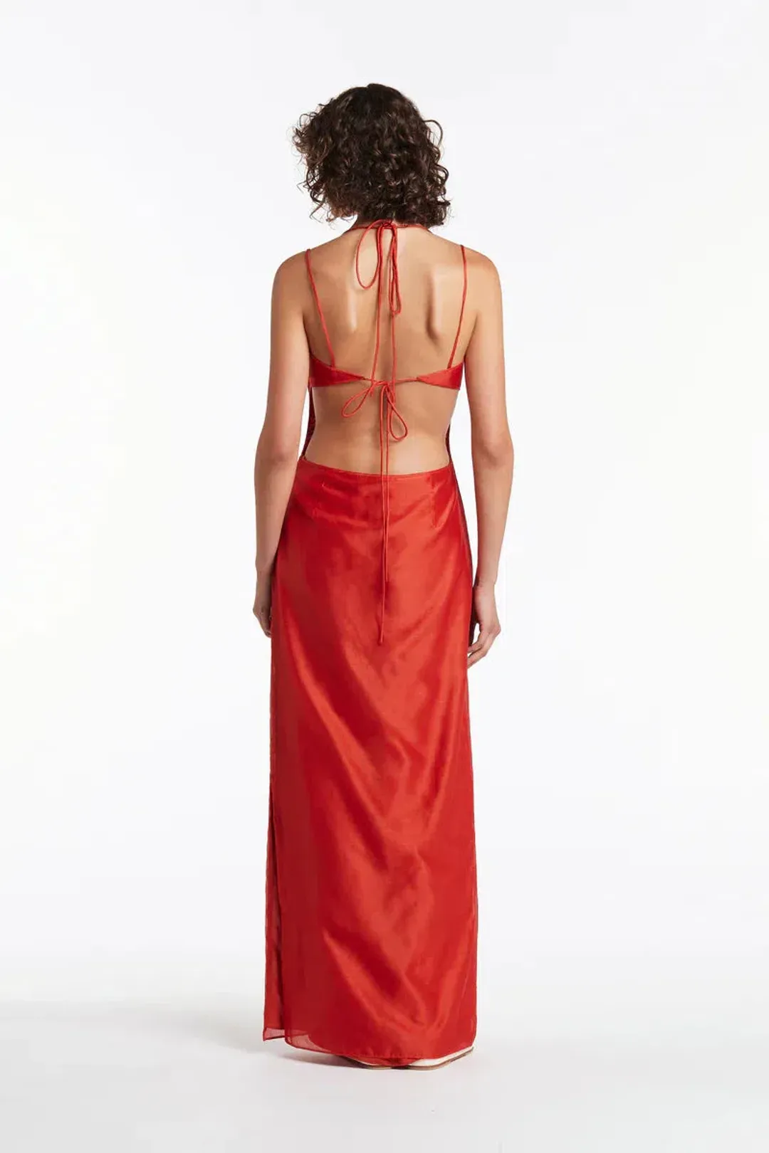 Sir The Label Lucelia Cut Out Midi Dress Red Size 10 for rent on The Volte - main image