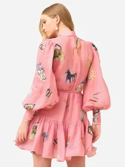 Alemais Cleo Mini Smock Dress Pink Size 8 for rent on The Volte - image 4