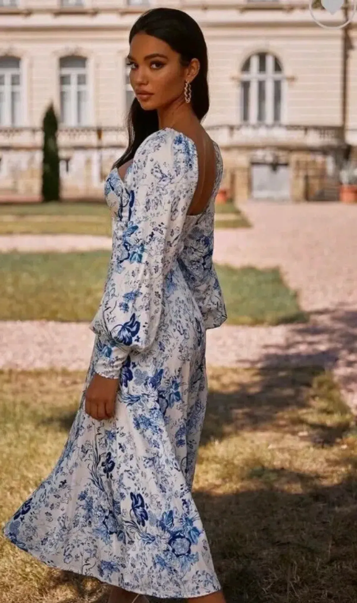 Alamour Annika Dress Blue Foral Size S/AU 10 for rent on The Volte - main image