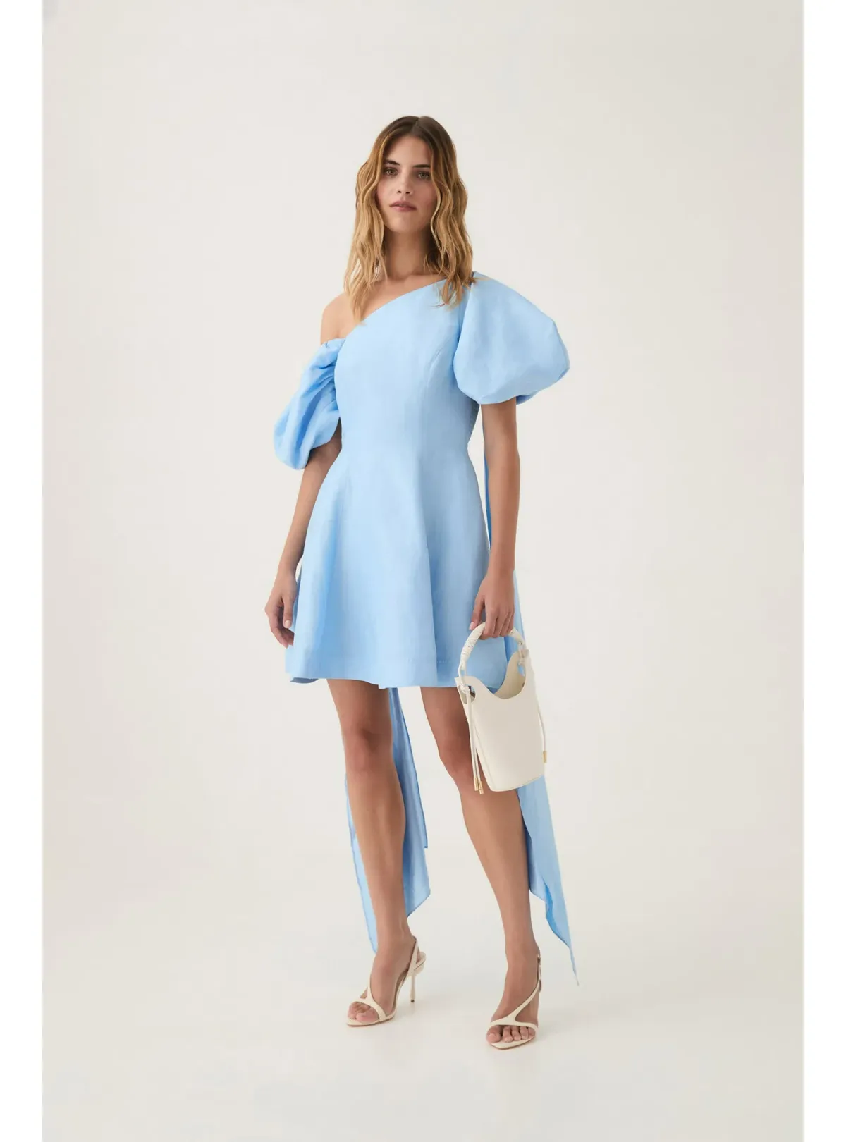 Aje Arista Tulip Sleeve Mini Dress Powder Blue Size AU 6 - Image 1
