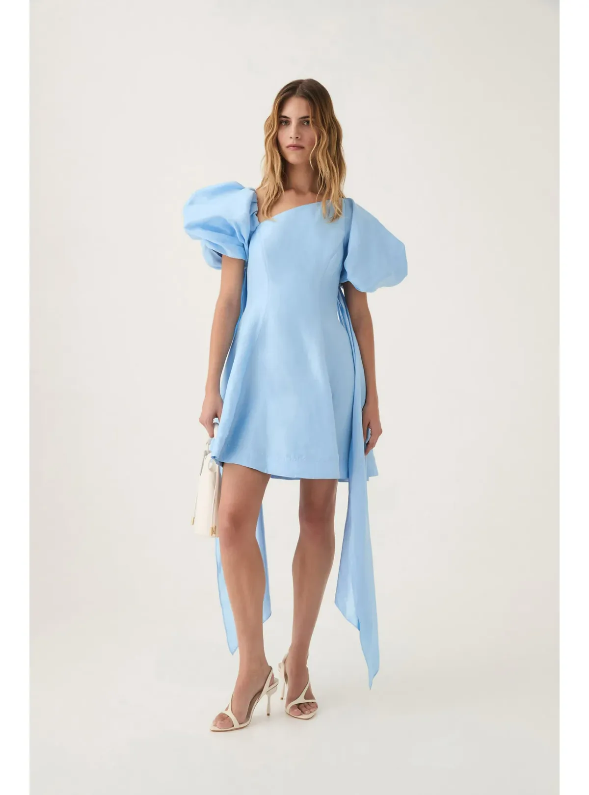 Aje Arista Tulip Sleeve Mini Dress Powder Blue Size AU 6 - Image 2