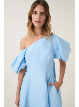 Aje Arista Tulip Sleeve Mini Dress Powder Blue Size AU 6 for rent on The Volte - image 3