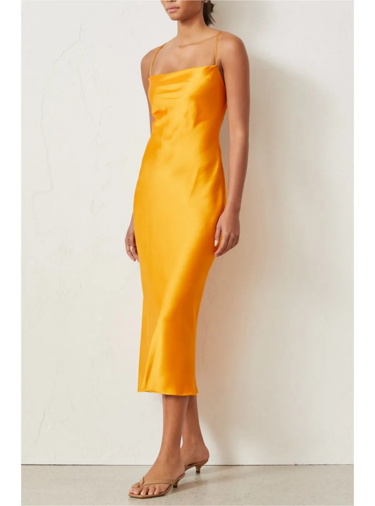 Bec & Bridge Seraphine Lace Up Midi Dress Orange Size AU 10 - Image 1