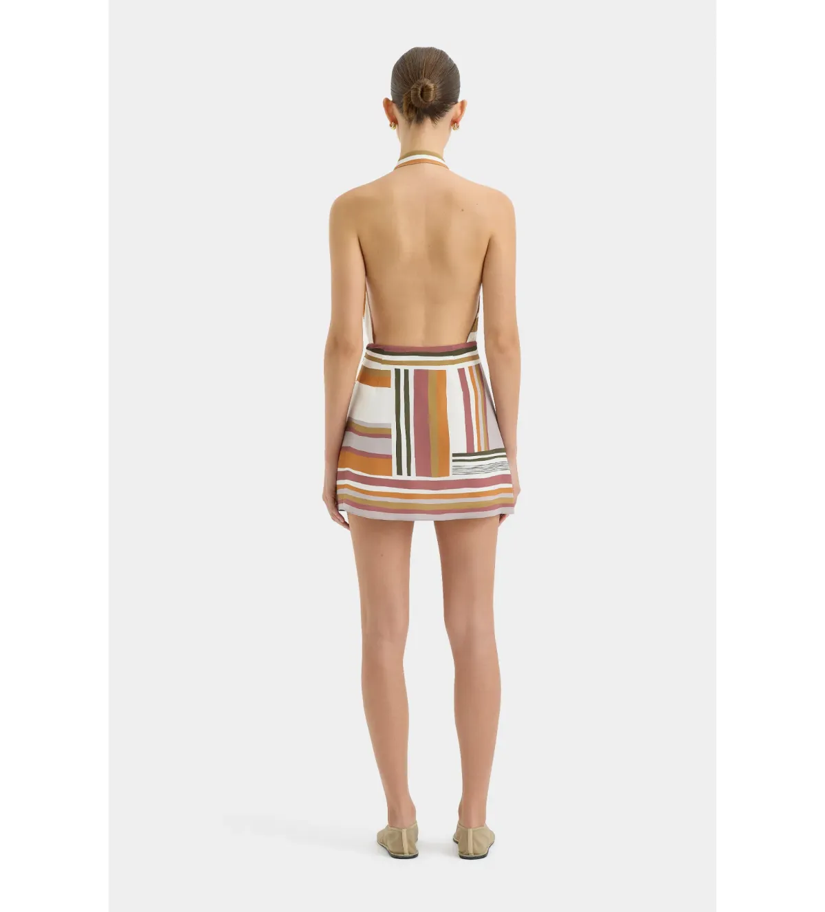 Sir the Label Caprera Wrap Halter Mini Dress Milazzo Stripe Size 8 - Image 4
