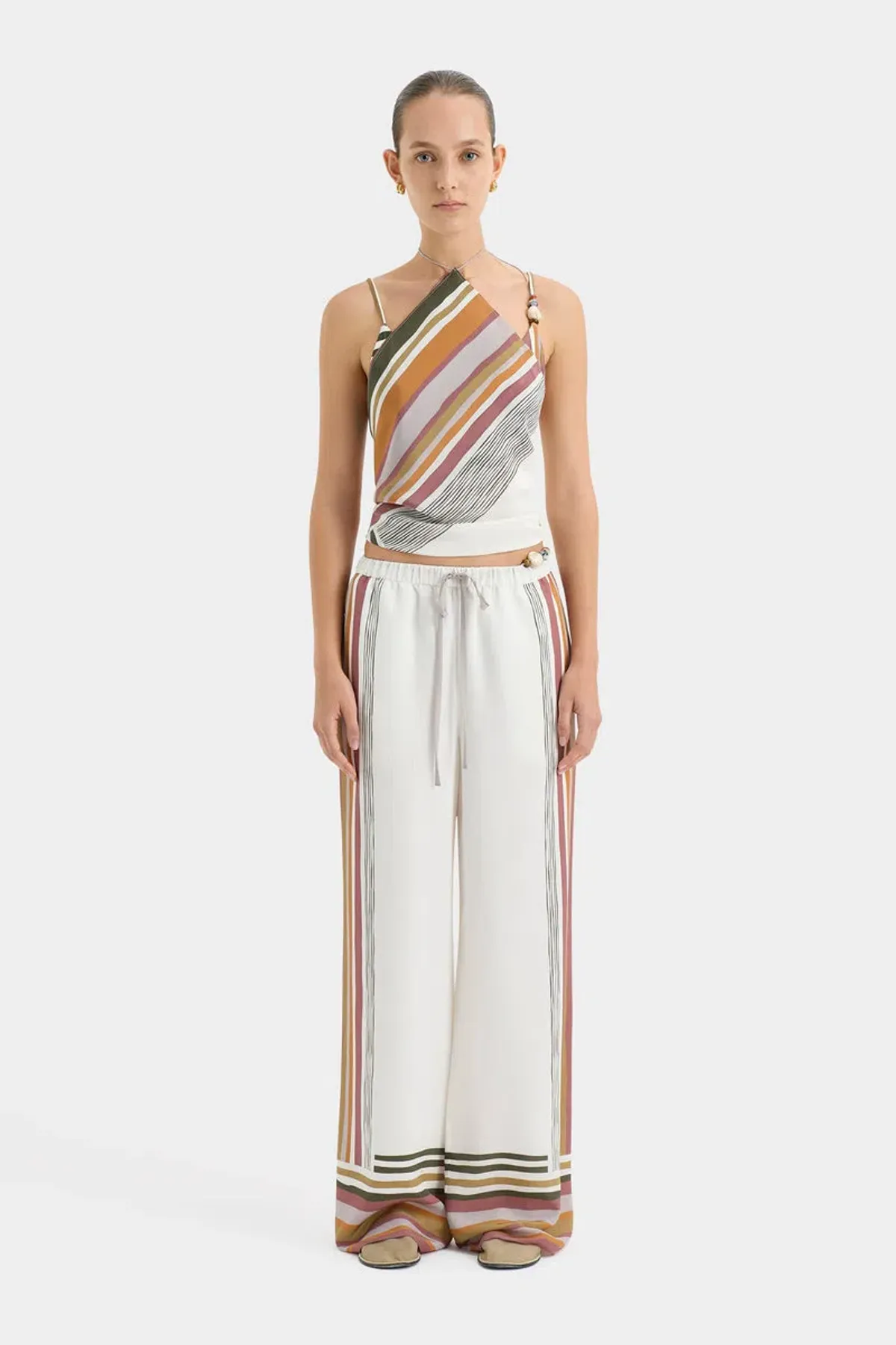 Sir the Label Caprera Scarf And Caprera Pant Set Milazzo Stripe Size 10 - Image 1