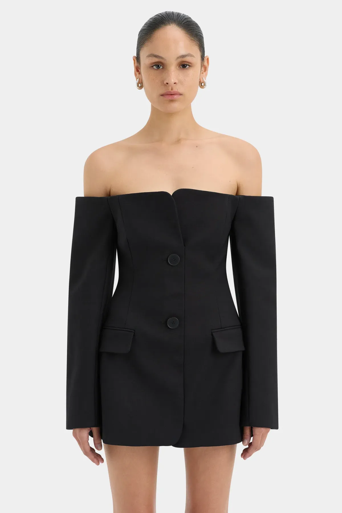 Sir the Label Sandrine Tailored Mini Dress in Black Size 10 - Image 2