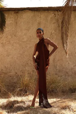 Rat & Boa Serafia Dress Brown Size M/ AU 10 for rent on The Volte - image 1