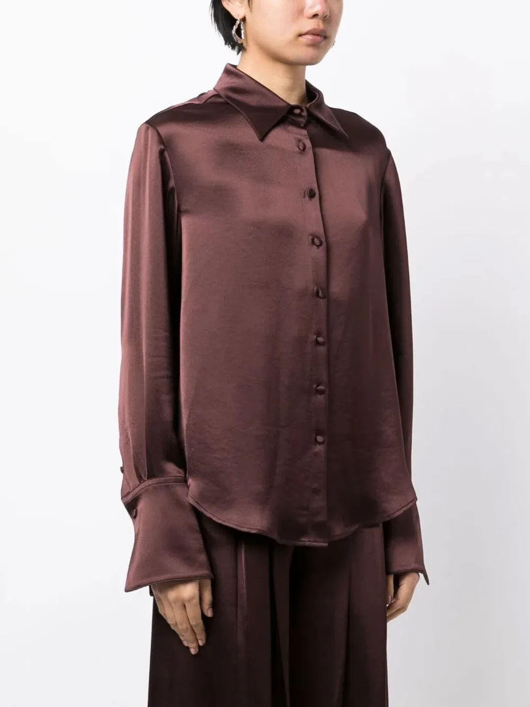 Anna Quan Lana Shirt and Matteo Pant Shaved Chocolate Size 8 for rent on The Volte - main image