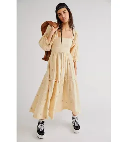 Free People Dahlia Embroidered Maxi Dress Pearl Island Size 14 for rent on The Volte - image 1