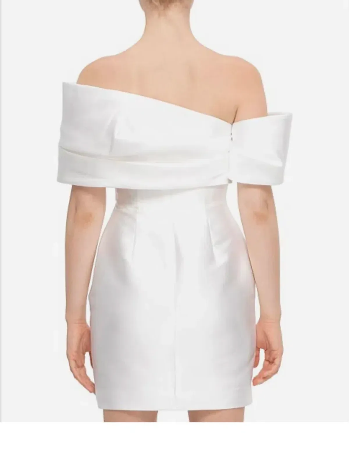Solace London Edda Off Shoulder Mini Dress Off White Size 12 - Image 3