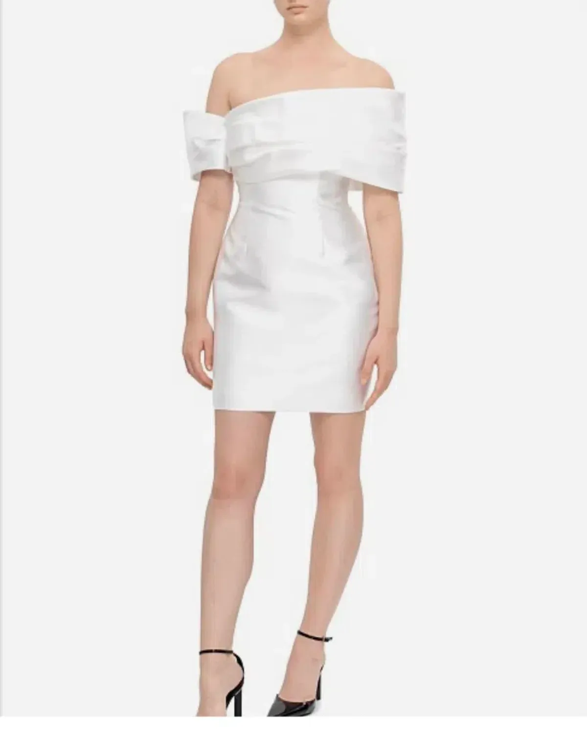 Solace London Edda Off Shoulder Mini Dress Off White Size 12 - Image 1