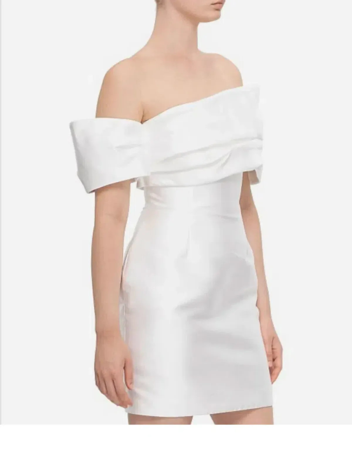 Solace London Edda Off Shoulder Mini Dress Off White Size 12 - Image 5
