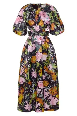 Aje Mimosa Cutout Midi Dress Midnight Floral Size 8 for rent on The Volte - image 3