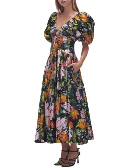 Aje Gabrielle Plunge Midi Dress Midnight Floral Size 8 for rent on The Volte - image 5