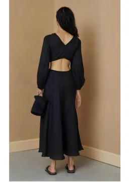 Bec & Bridge Madeleine Midi Dress Black Size AU 6 for rent on The Volte - image 2