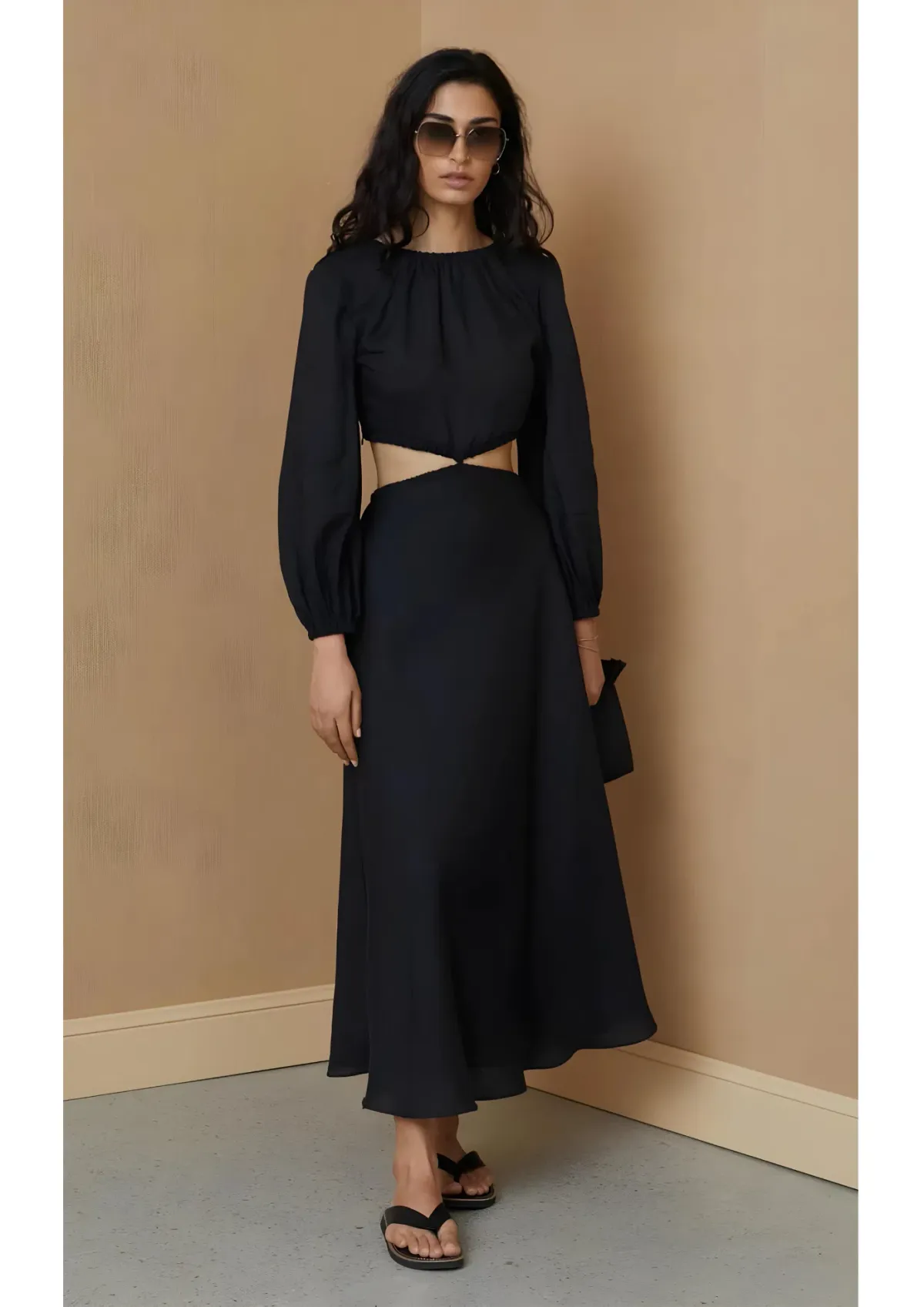 Bec & Bridge Madeleine Midi Dress Black Size AU 6 for rent on The Volte - main image