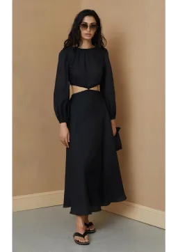 Bec & Bridge Madeleine Midi Dress Black Size AU 6 for rent on The Volte - image 1