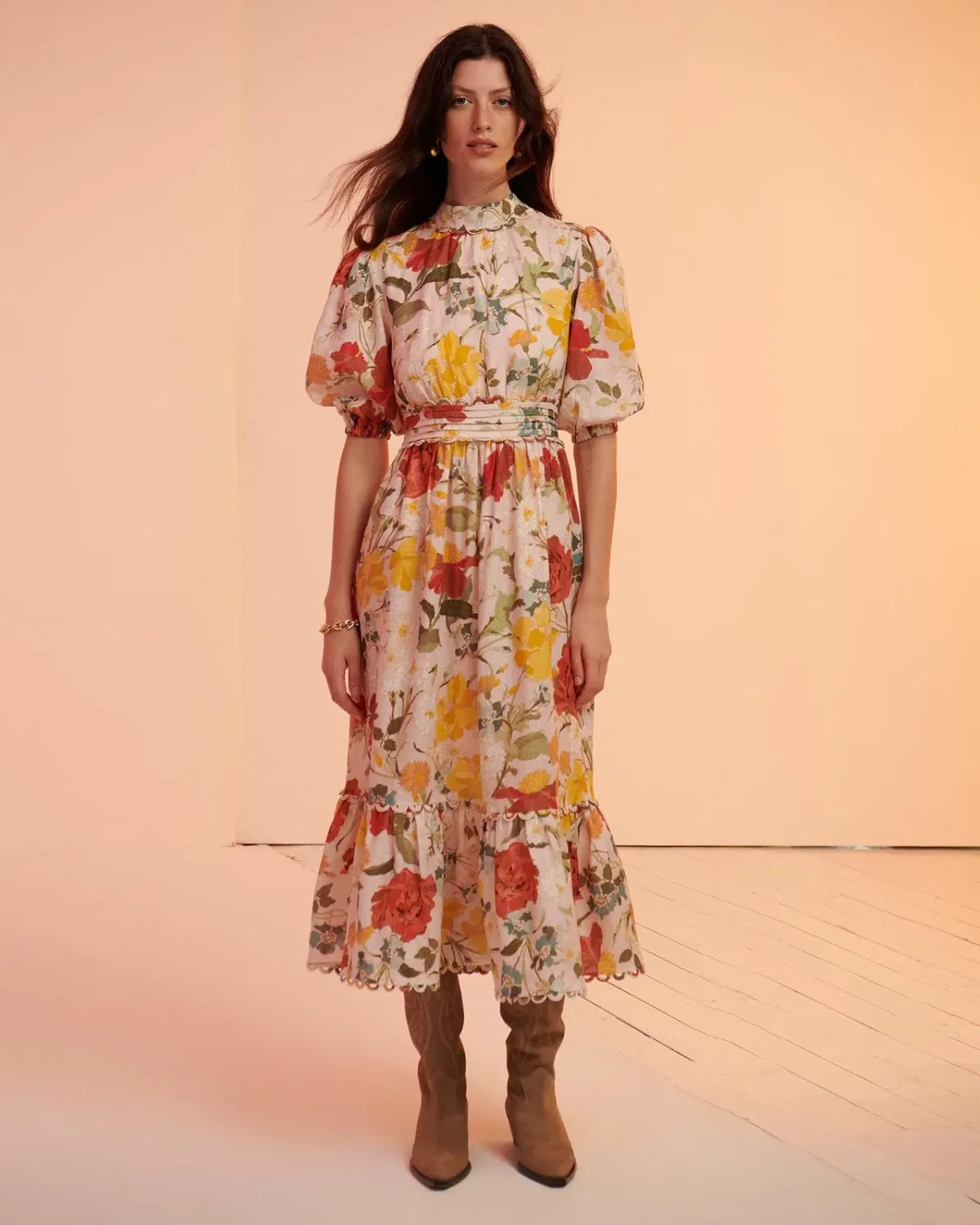 Kate Ford Dahlia Eyelet Gown Floral Size 10 for rent on The Volte - main image
