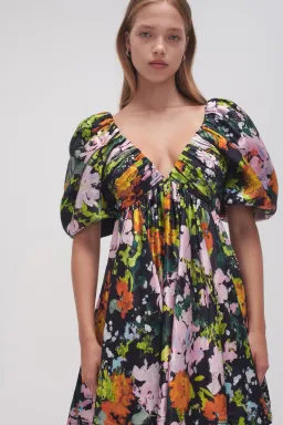 Aje Gabrielle Plunge Mini Dress Midnight Floral Size 8 for rent on The Volte - image 2