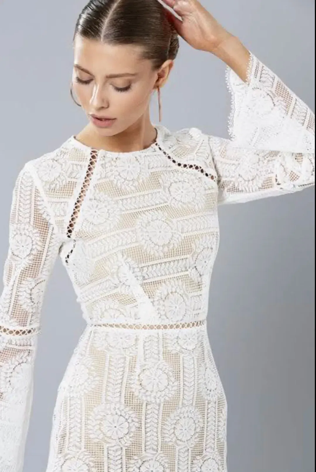 Winona Wisteria Long Sleeve Dress in White Size AU 8 for rent on The Volte - main image