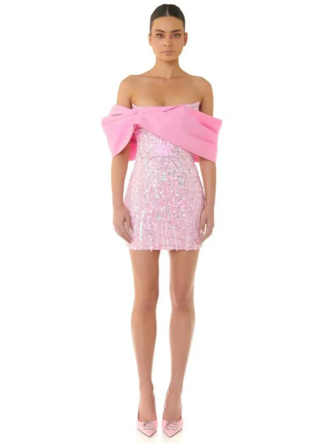 Eliya The Label Bianca Mini Dress Pink Size L / AU 12 for rent on The Volte - main image
