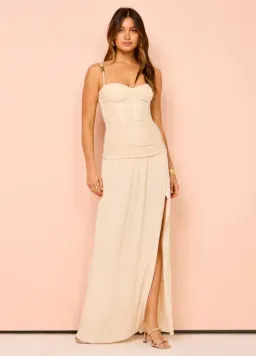 Manning Cartell Double Time Pleat Maxi Dress in Nougat Size 8 for rent on The Volte - image 2