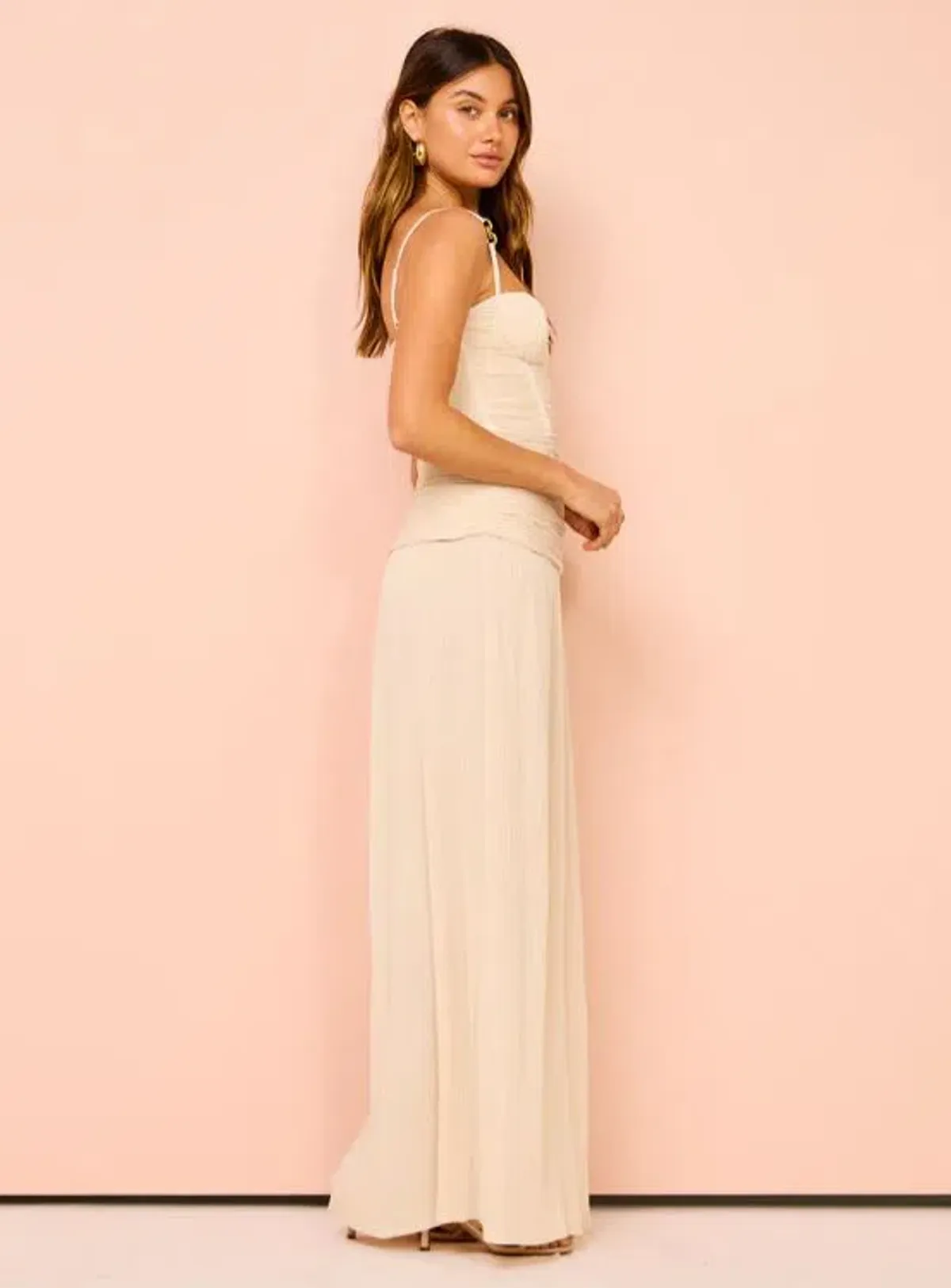Manning Cartell Double Time Pleat Maxi Dress in Nougat Size 8 - Image 3