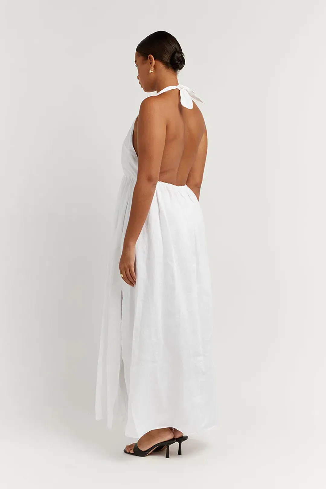 Dissh Cooper Linen Midi Dress White Size 10 for rent on The Volte - main image