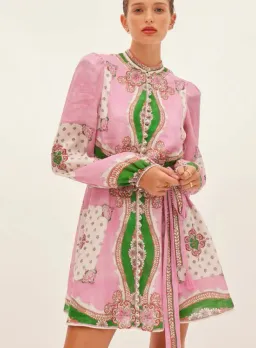 Kate Ford Mantilla Button Mini Dress Zinnia Print Size 1 (AU8) for rent on The Volte - image 4