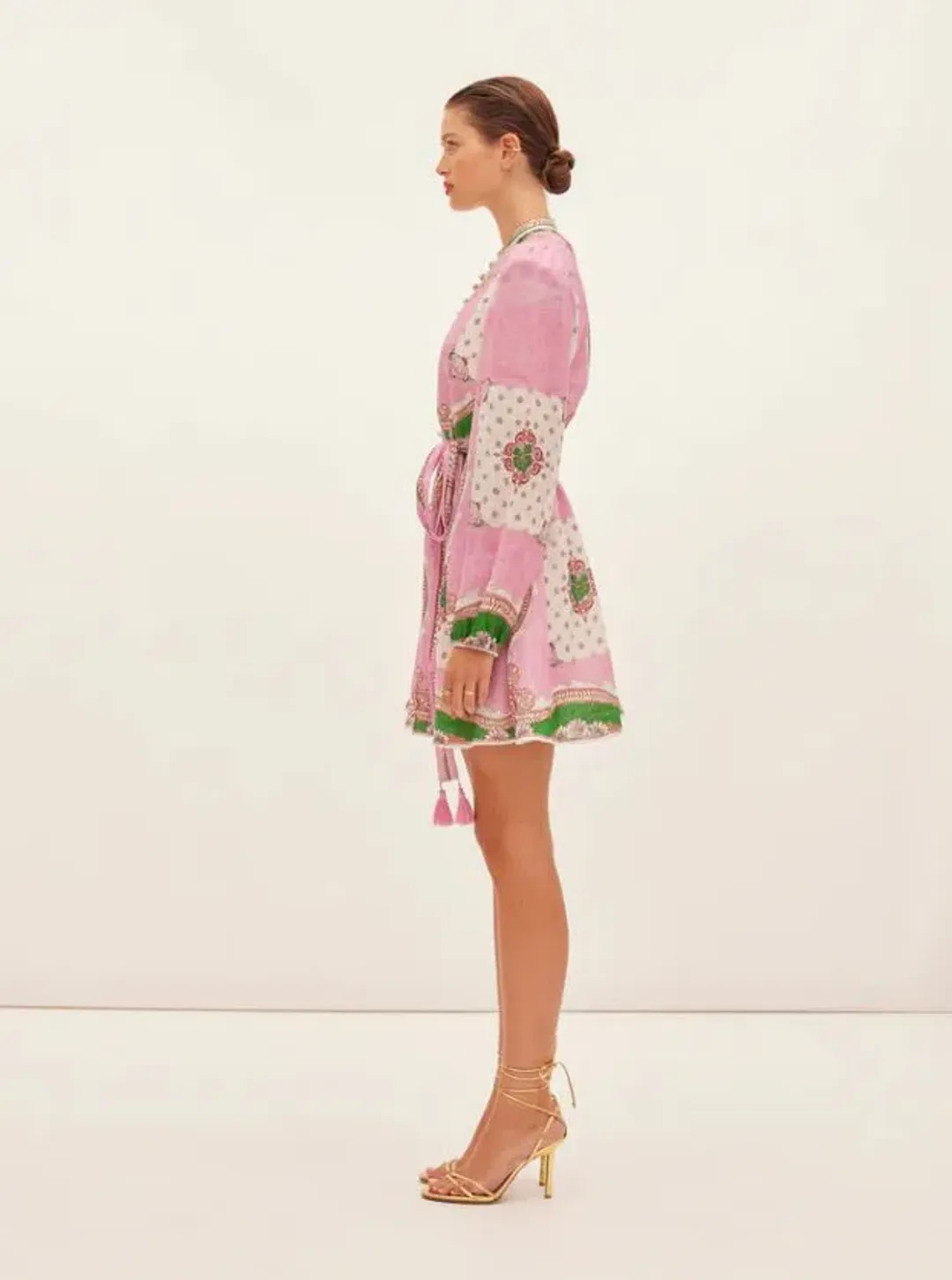 Kate Ford Mantilla Button Mini Dress Zinnia Print Size 1 (AU8) for rent on The Volte - main image