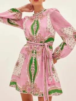 Kate Ford Mantilla Button Mini Dress Zinnia Size 4 (AU 14) for rent on The Volte - image 2