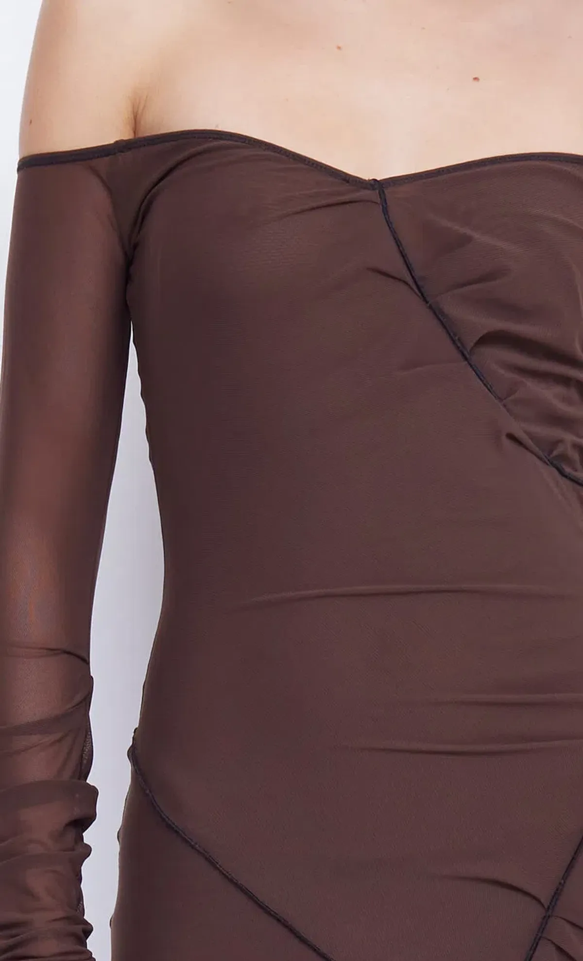 Bec & Bridge Isadora Long Sleeve Dress Chocolate/Black Size 8 - Image 2