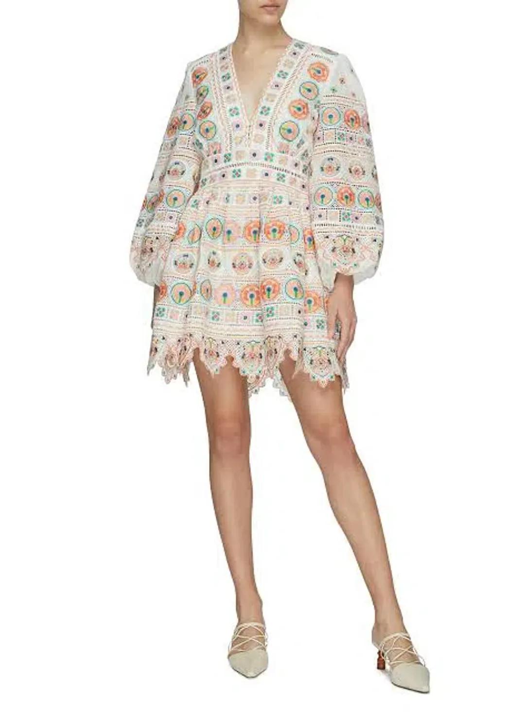 Zimmermann Brighton Plunge Dress Multi Size 3 / Au 14 for rent on The Volte - main image