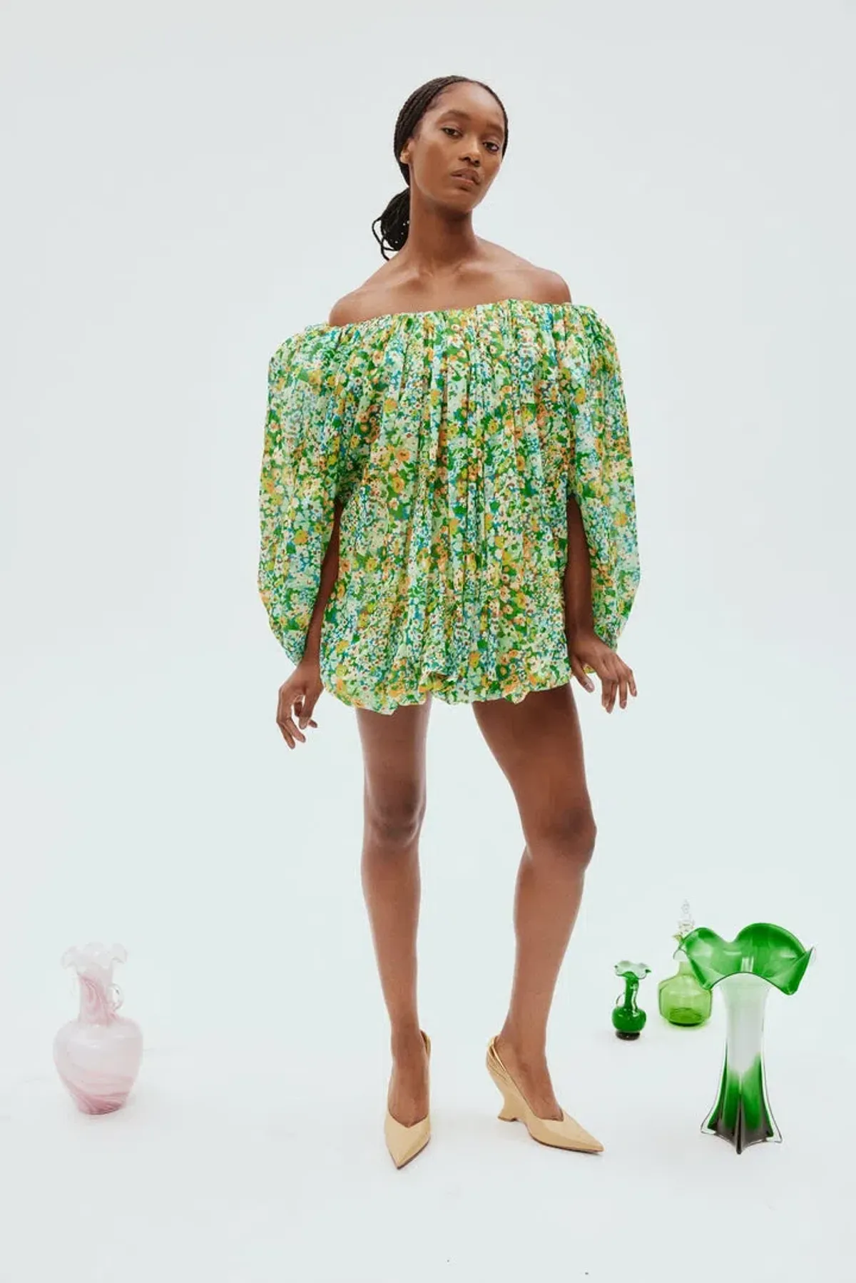 Alemais Francis Bubble Mini Dress Floral Size 6 for rent on The Volte - main image