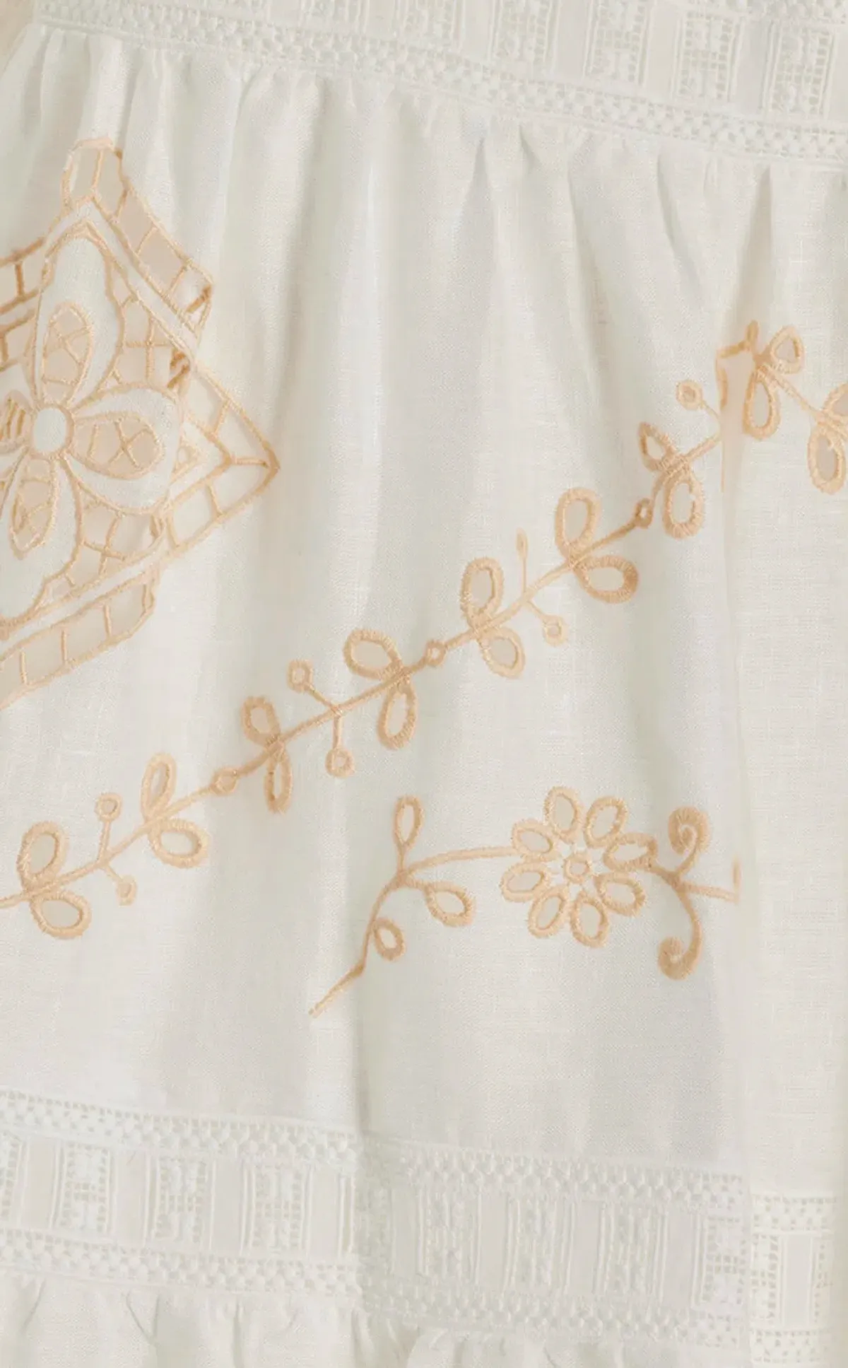 Alemais Embroidered Cecilia Midi Dress White Size AU 10 - Image 5