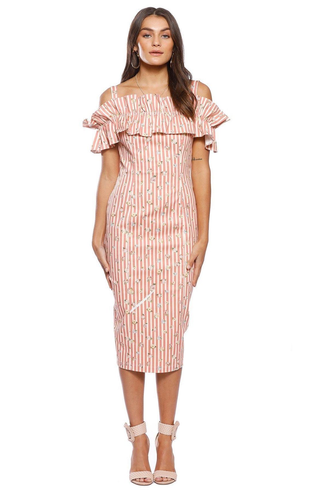 Pasduchas Brio Stripe Midi Dress Print Size 6 for rent on The Volte - main image
