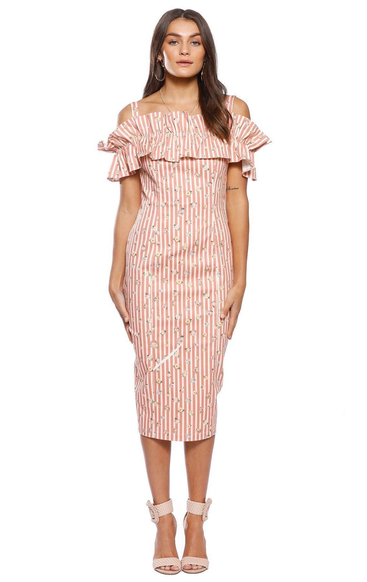 Pasduchas Brio Stripe Midi Dress Print Size 6 for rent on The Volte - main image
