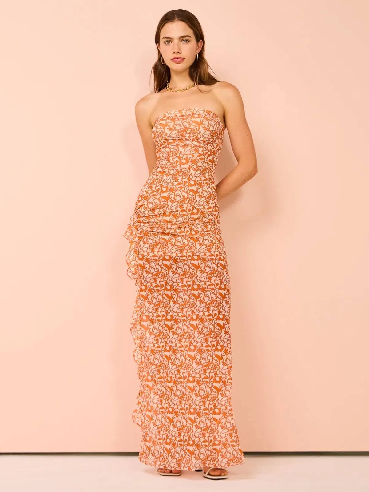 Bec & Bridge Firefly Strapless Dress in Fiesta Floral Size 8 for rent on The Volte - main image