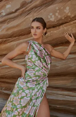 Sonya Moda Nour Forever Maxi Dress Olive Floral Print Size XS / AU 6 for rent on The Volte - image 2