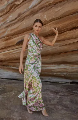 Sonya Moda Nour Forever Maxi Dress Olive Floral Print Size XS / AU 6 for rent on The Volte - image 3
