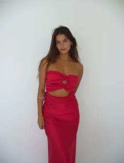 HNTR the Label Inka Gown Wine Size XS / AU 6 for rent on The Volte - image 4