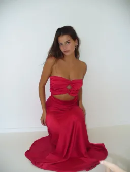 HNTR the Label Inka Gown Wine Size XS / AU 6 for rent on The Volte - image 2