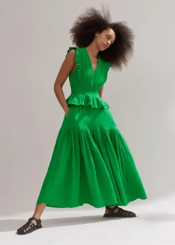 Me+Em Cheesecloth Maxi Dress in Spring Green Size 10 for rent on The Volte - image 1